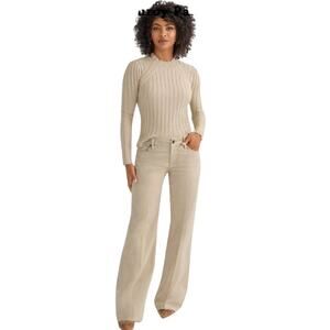 CAbi #4830 Women's Beige Asher Corduroy Wide Leg Pants Size 10